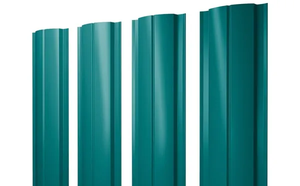 Штакетник Полукруглый Slim 0,45 PE RAL 5021 водная синь Штакетник Полукруглый Slim 0,45 PE RAL 5021 водная синь