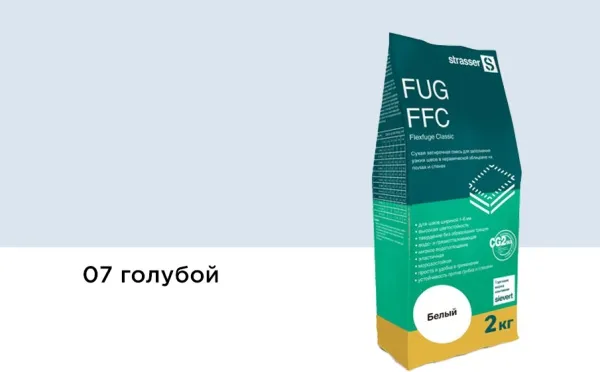Сухая затирочная смесь strasser FUG FFC для узких швов 07 голубой, 2 кг