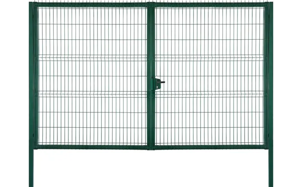 Распашные ворота Grand Line Profi Lock, RAL 6005, 2030*4000 мм