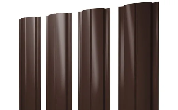 Штакетник Полукруглый Slim 0,5 Drap TX RAL 8017 шоколад