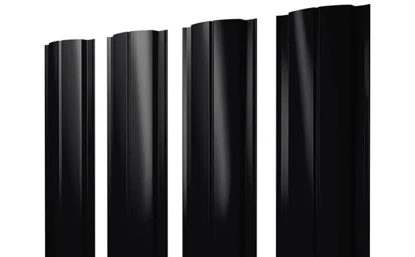 Штакетник Полукруглый Slim 0,5 Drap TX RAL 9005 черный