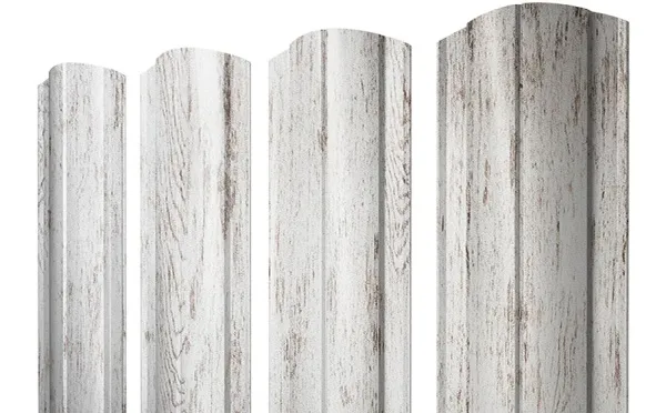 Штакетник Круглый фигурный 0,45 Print Elite Snow Wood TwinColor