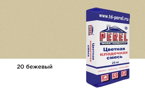Цветной кладочный раствор Perel VL 5220 бежевый зимний, 25 кг