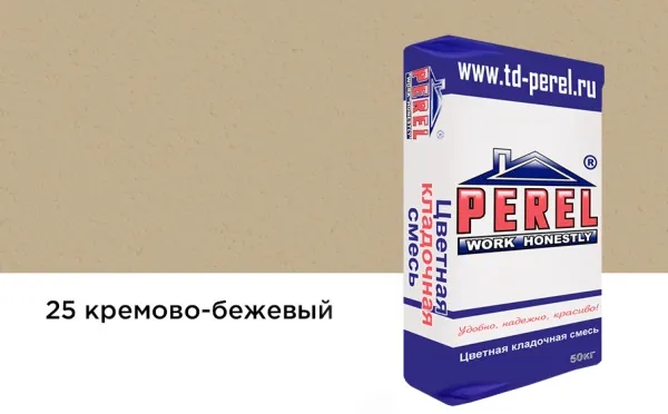 Цветной кладочный раствор Perel VL 5225 кремово-бежевый зимний, 50 кг