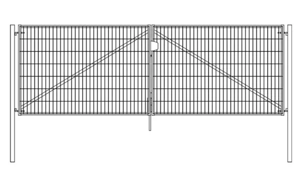 Ворота Grand Line Light NoLock, RAL 6005, 1530*4000 мм