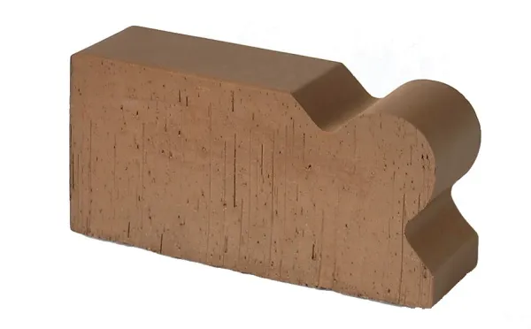 Печной кирпич фигурный полнотелый Lode Brunis F20 гладкий, 250*120*65 мм