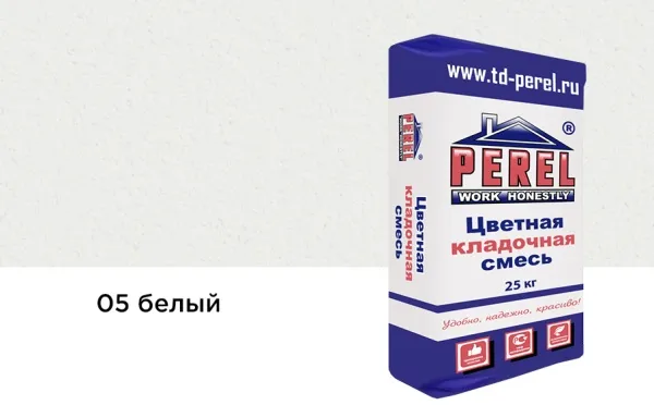 Цветной кладочный раствор Perel SL 5005 белый зимний, 25 кг