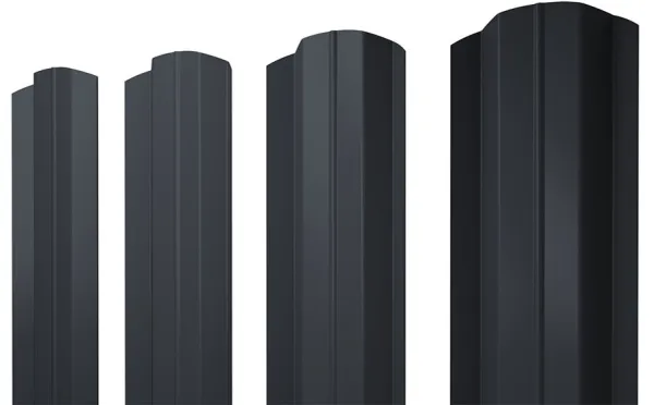 Штакетник М-образный B фигурный 0,5 PurPro RAL 7024 мокрый асфальт