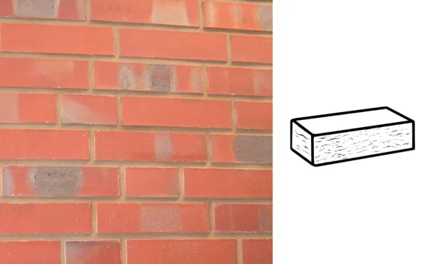 Кирпич клинкерный облицовочный 7-щелевой Muhr 03 K Naturrot Kohle рустик, 250*120*65 мм