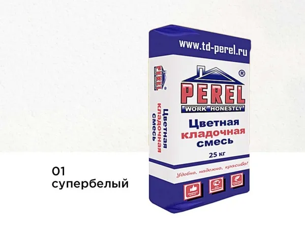 Цветная кладочная смесь Perel SL 0001 супер-белый, 25 кг