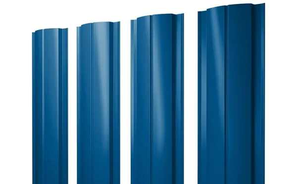 Штакетник Полукруглый Slim 0,45 PE RAL 5005 сигнальный синий Штакетник Полукруглый Slim 0,45 PE RAL 5005 сигнальный синий