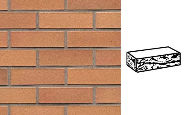 Кирпич клинкерный облицовочный 7-щелевой Muhr 06 Hellbraun-bunt готик, 250*120*65 мм