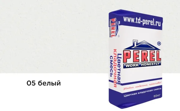 Цветной кладочный раствор Perel VL 5205 белый зимний, 50 кг