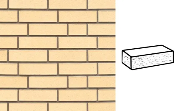 Кирпич клинкерный Muhr 35 Creme nuanciert рустик, 240*55*71 мм