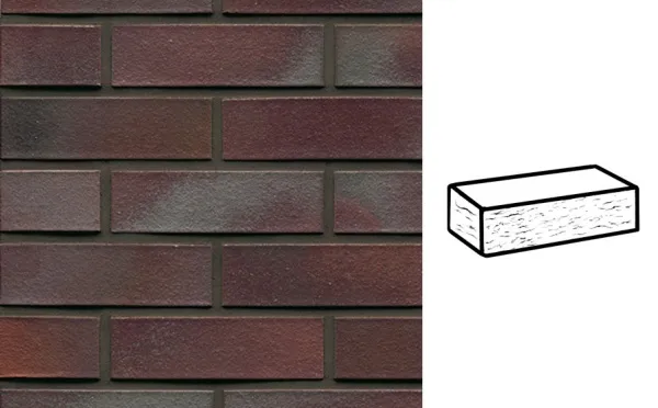 Кирпич клинкерный Muhr 10 Violettblau geflammt рустик, 240*55*71 мм