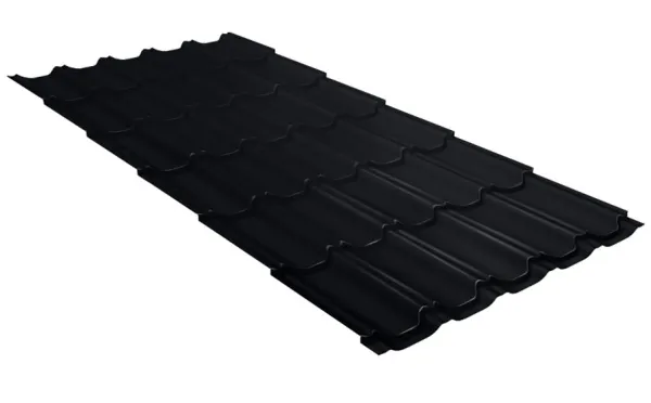 Металлочерепица Grand Line Kvinta plus PurPro Matt RAL 9005 черный