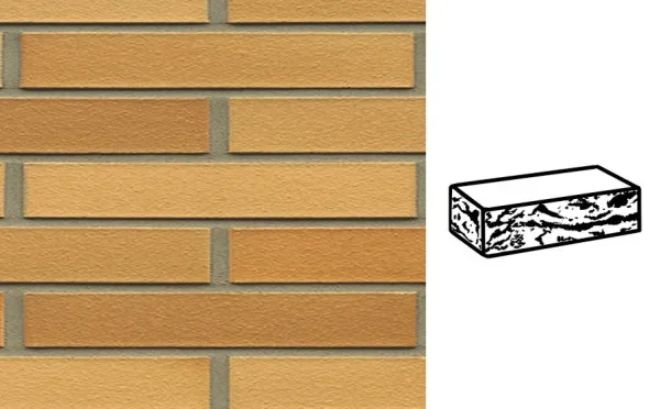 Кирпич клинкерный Muhr 01 EG Niederlausitzer Gelb Edelglanz готик, 290*90*40 мм