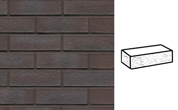 Кирпич клинкерный Muhr 20 Graphitschwarz рустик, 240*55*71 мм