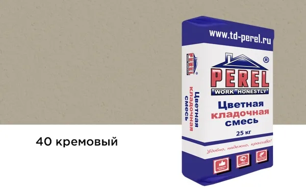 Цветной кладочный раствор Perel VL 5240 кремовый зимний, 25 кг