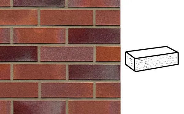 Кирпич клинкерный Muhr 14 Rotblau-bunt рустик, 240*55*71 м