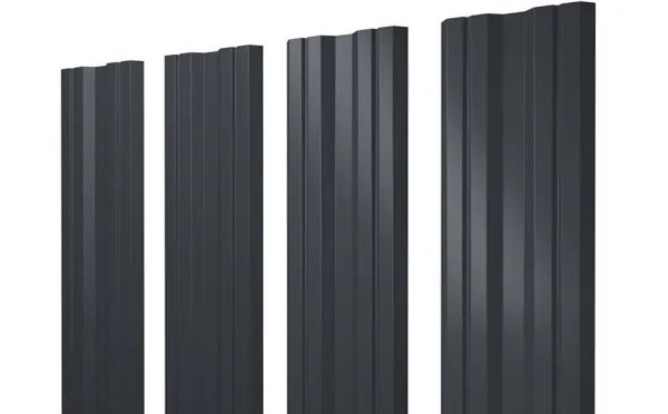 Штакетник Twin 0,4 PE Double RAL 7024 мокрый асфальт