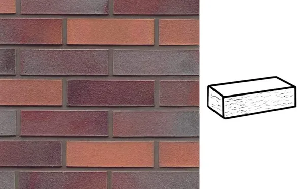 Кирпич клинкерный Muhr 12 Blaurot-bunt рустик, 240*55*71 мм