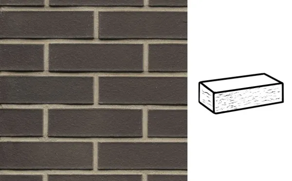 Кирпич клинкерный Muhr 05 Eisenschmelz Schwarzbraun рустик, 240*55*71 мм